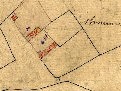 Les batiments de 1794 sur le plan cadastral de 1834