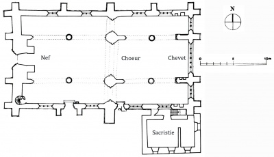 Plan de la chapelle de Kerdévot, Bernard Feinte  et Karine Lion, Inv. général 1989