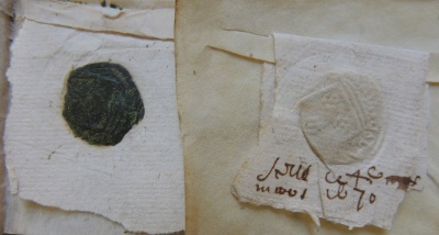 Les deux sceaux de la cour de Guelvain en 1670