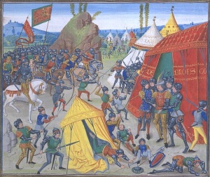 Charles de Blois fait prisonnier pendant la bataille de la Roche-Derrien (1347).