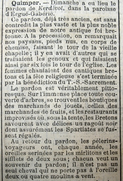 Le Courrier du Finistère 20 Sept 1890