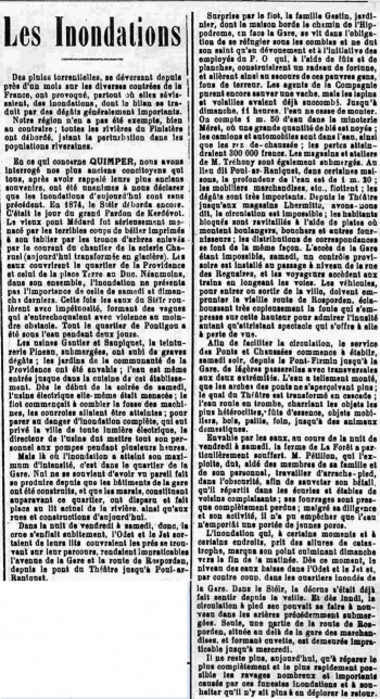 Le Progrès du Finistère, 10 janvier 1925