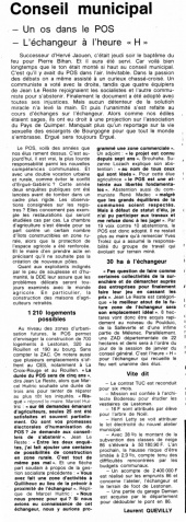 Ouest-France, édition de Quimper, 30 novembre 1985