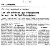 Ouest-France, édition de Quimper, 8 mai 1985