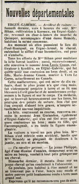 Le Courrier du Finistère, 1907