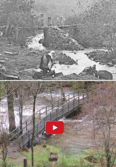 Le pont de Meil-Poul en 1902, avant la crue de 1925 / Vidéo de la passerelle de Meil-Poul le 27.12.2013 / Billet du 28.12.2013
