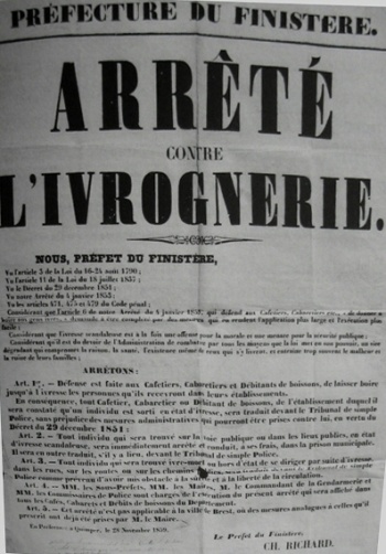 Affiche placard du préfet Richard  en 1859 (ADF 4M68)