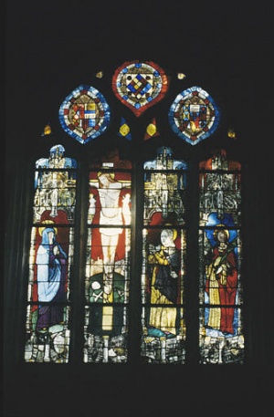 sainte Cécile - vitrail de chapelle en Briec