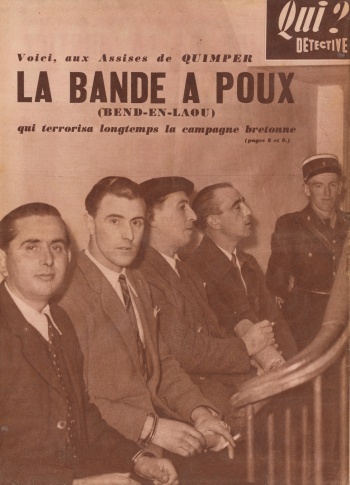 Les 4 accusés : Bourmaud, Fillis, Poux (en béret), et Quinet