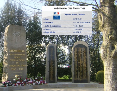  Mémorial de Pleyben pour les morts en Afrique du Nord de 1952 à 1962