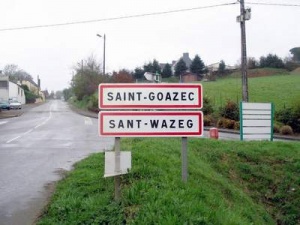 Panneau d'entrée de Saint-Goazeg, Finistère