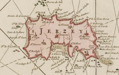 Jersey en 1753, carte d'Herman van Loon