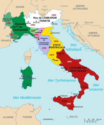 Les dates de réunifications italiennes